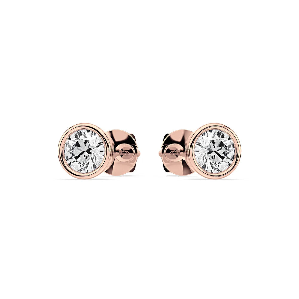 Bezel-Set Round Diamond Stud