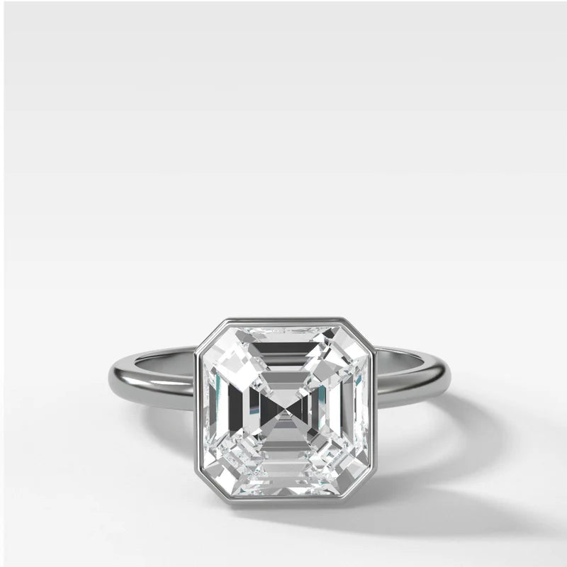 Penumbra Bezel Set Engagement Ring With Asscher Cut