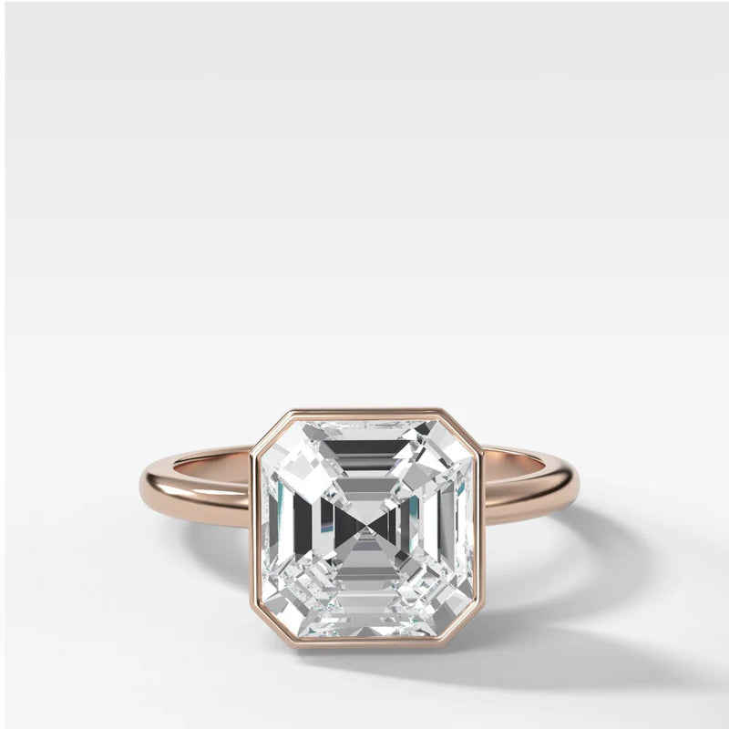 Penumbra Bezel Set Engagement Ring With Asscher Cut