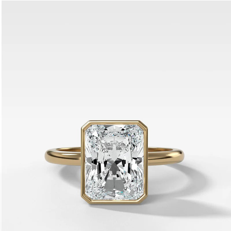 Penumbra Bezel Set Engagement Ring With Elongated Radiant Cut