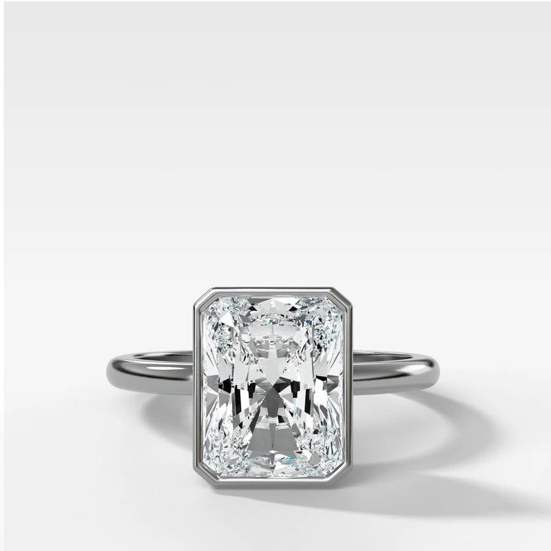 Penumbra Bezel Set Engagement Ring With Elongated Radiant Cut