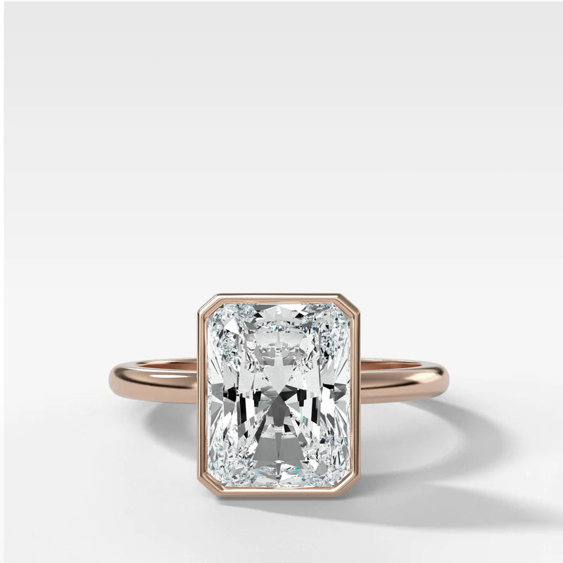 Penumbra Bezel Set Engagement Ring With Elongated Radiant Cut