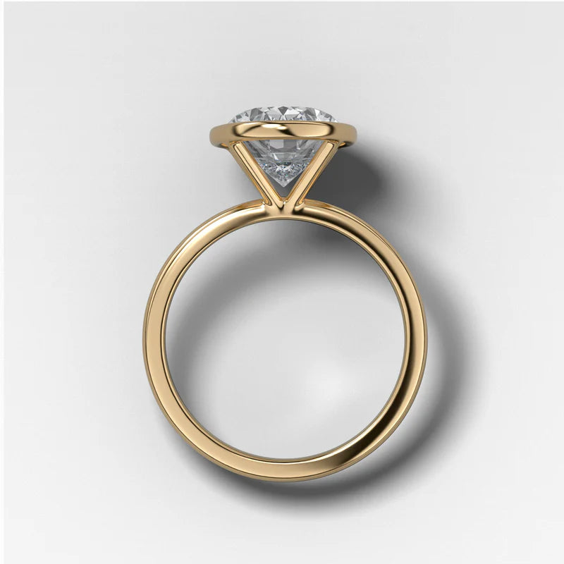 Penumbra Bezel Set Engagement Ring With Oval Cut