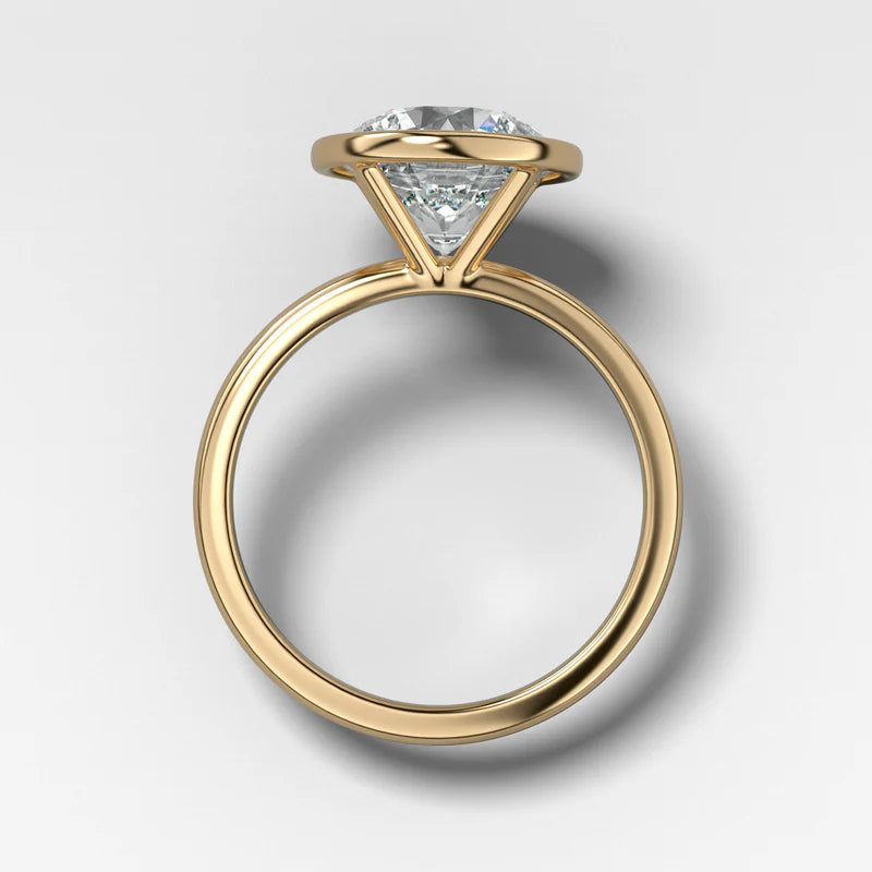 Penumbra Bezel Set Engagement Ring With Round Cut
