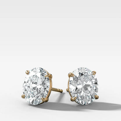 Oval Cut Single Prong Studs