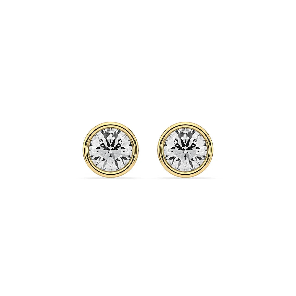 Bezel-Set Round Diamond Stud