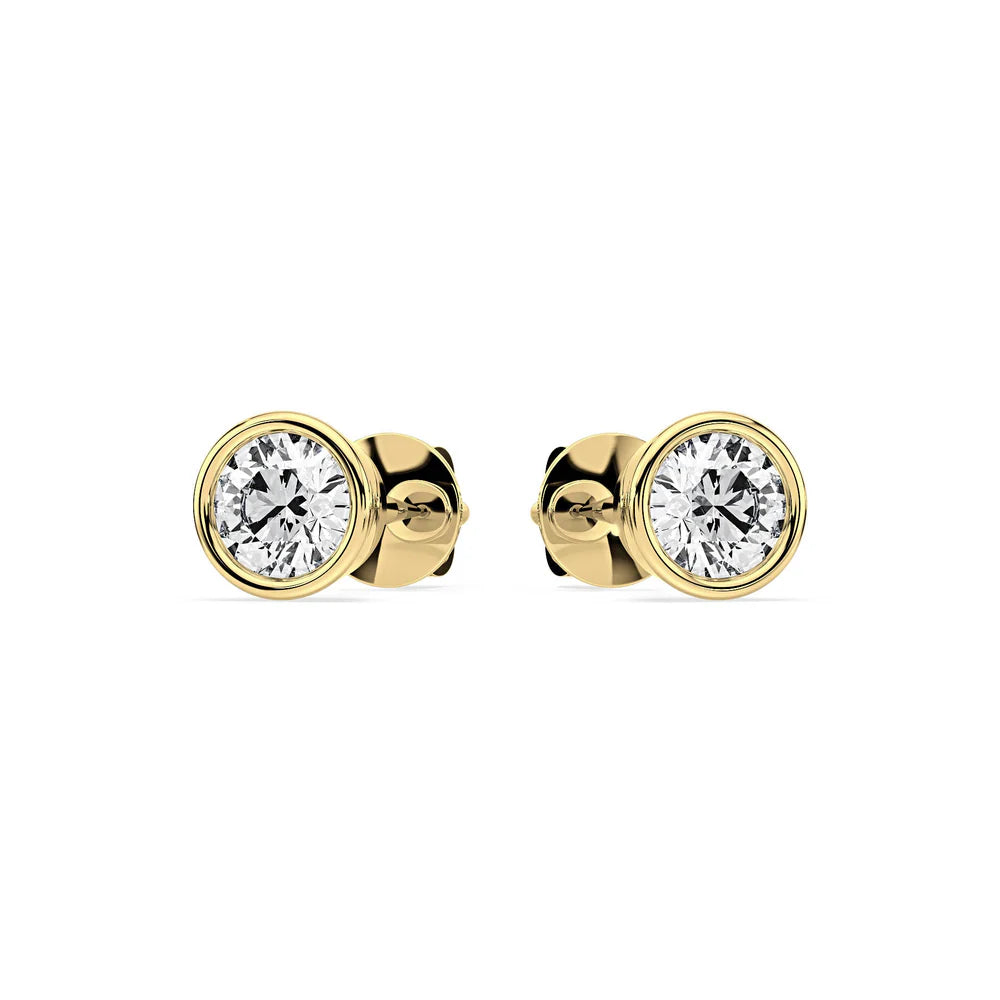 Bezel-Set Round Diamond Stud