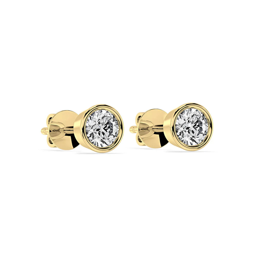 Bezel-Set Round Diamond Stud