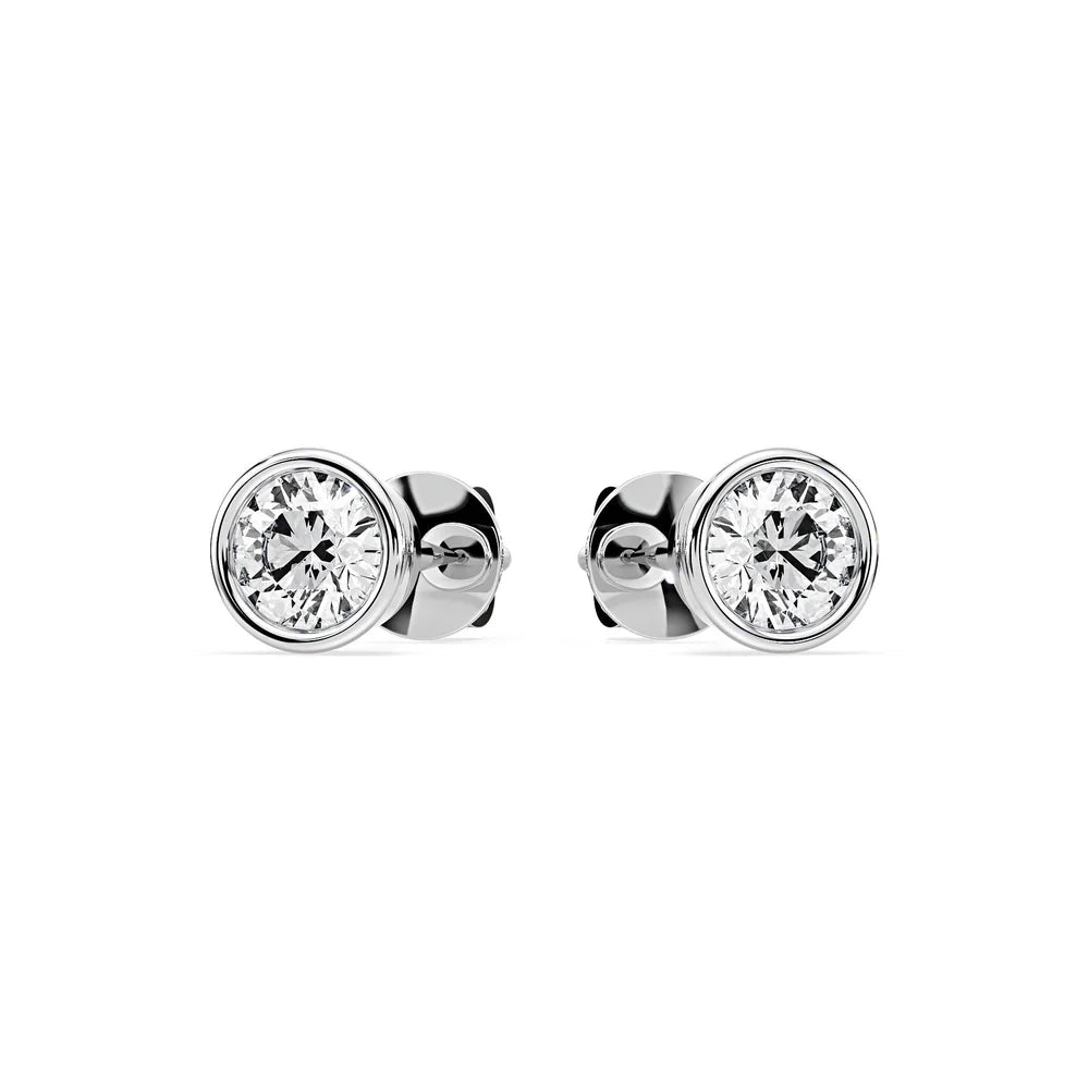 Bezel-Set Round Diamond Stud