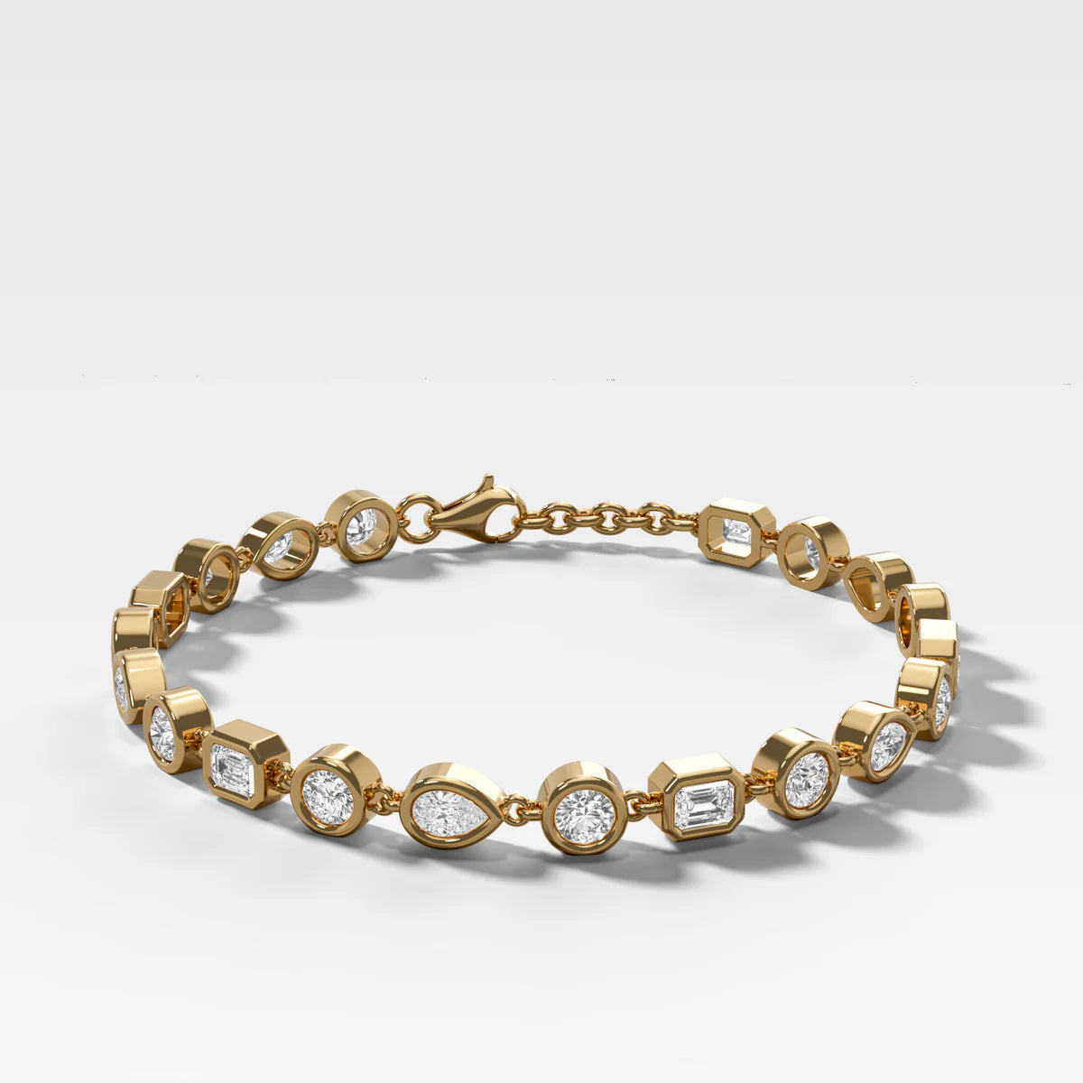 MIxed Cuts Diamond Bezel Tennis Bracelet