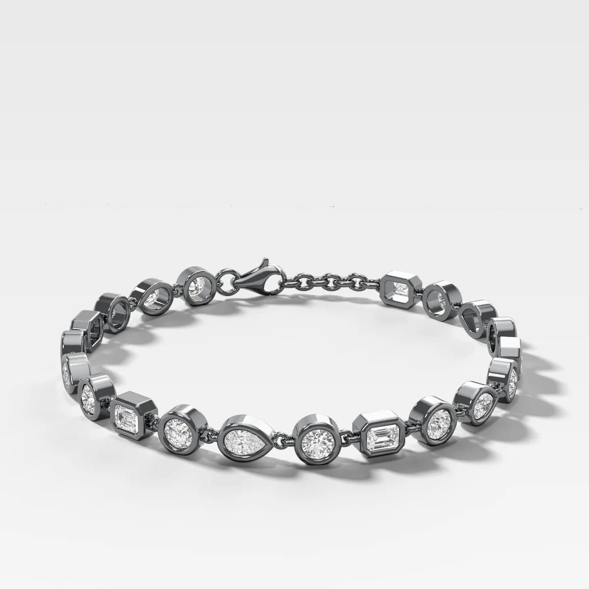 MIxed Cuts Diamond Bezel Tennis Bracelet