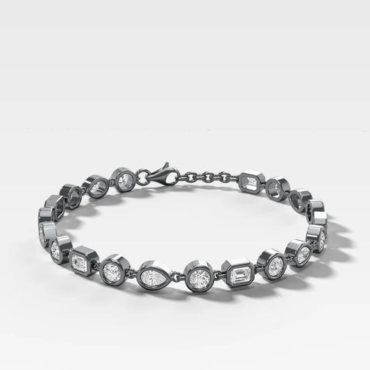 MIxed Cuts Diamond Bezel Tennis Bracelet