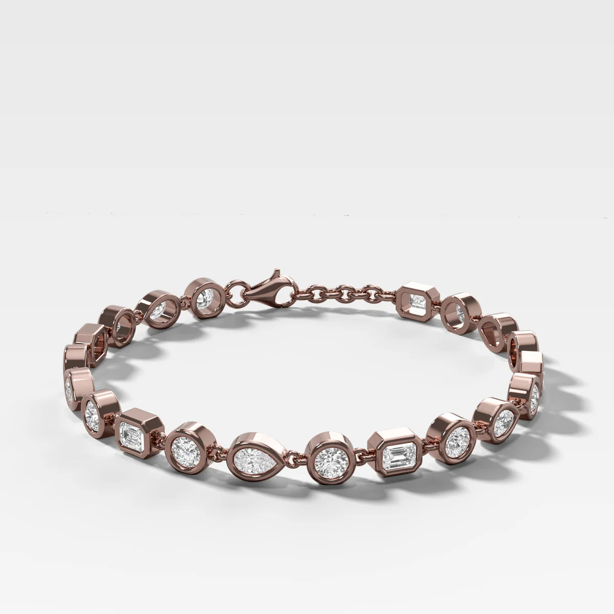 MIxed Cuts Diamond Bezel Tennis Bracelet