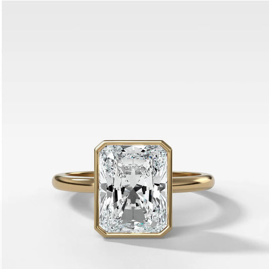 Penumbra Bezel Set Engagement Ring With Elongated Radiant Cut