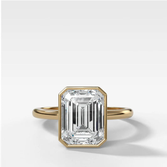 Penumbra Bezel Set Engagement Ring With Emerald Cut