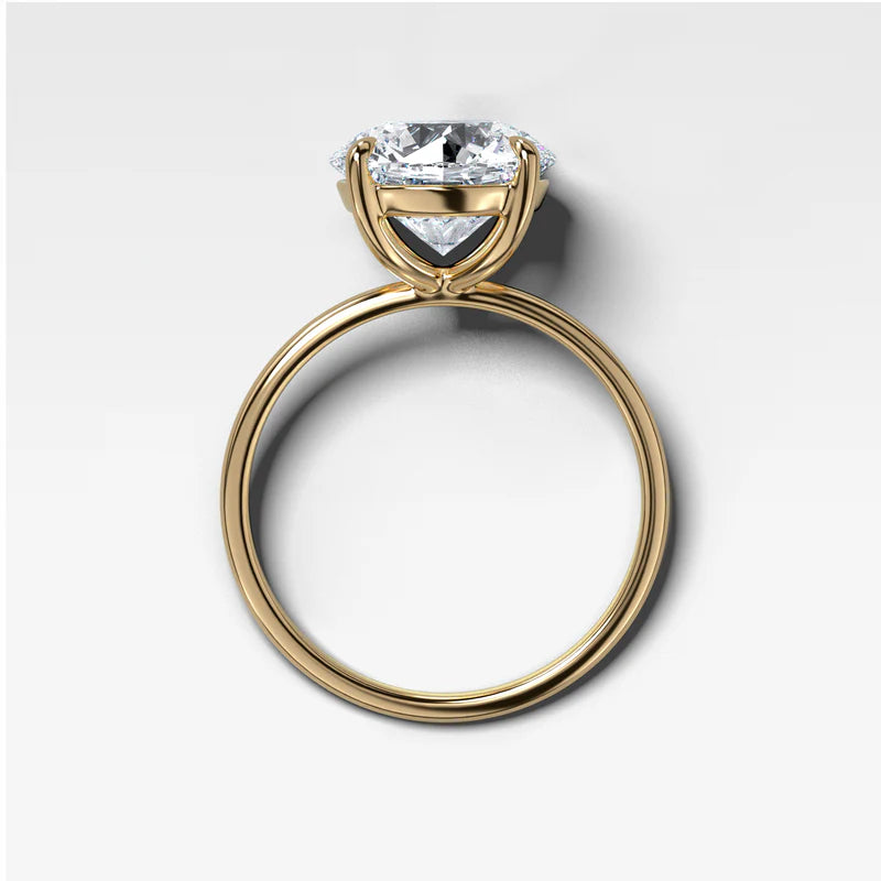 Thin + Simple Solitaire Engagement Ring With Round Brilliant Cut Diamond