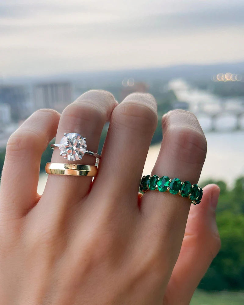 Thin + Simple Solitaire Engagement Ring With Round Brilliant Cut Diamond