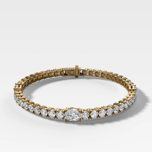 Triplet Oval Cut Tennis Bracelet