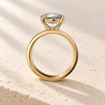 Forma Round Cigar-Band Ring in yellow gold, side view — AI design preview