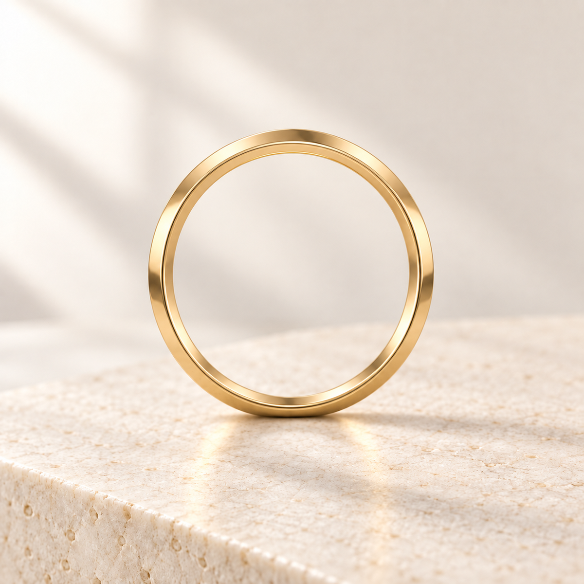 AI design preview — Astra Knife-Edge Wedding Band, front view
