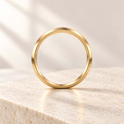 AI design preview — Astra Knife-Edge Wedding Band, front view