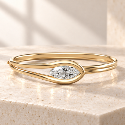 AI product preview — Embrace East-West Marquise Diamond Bangle, front view