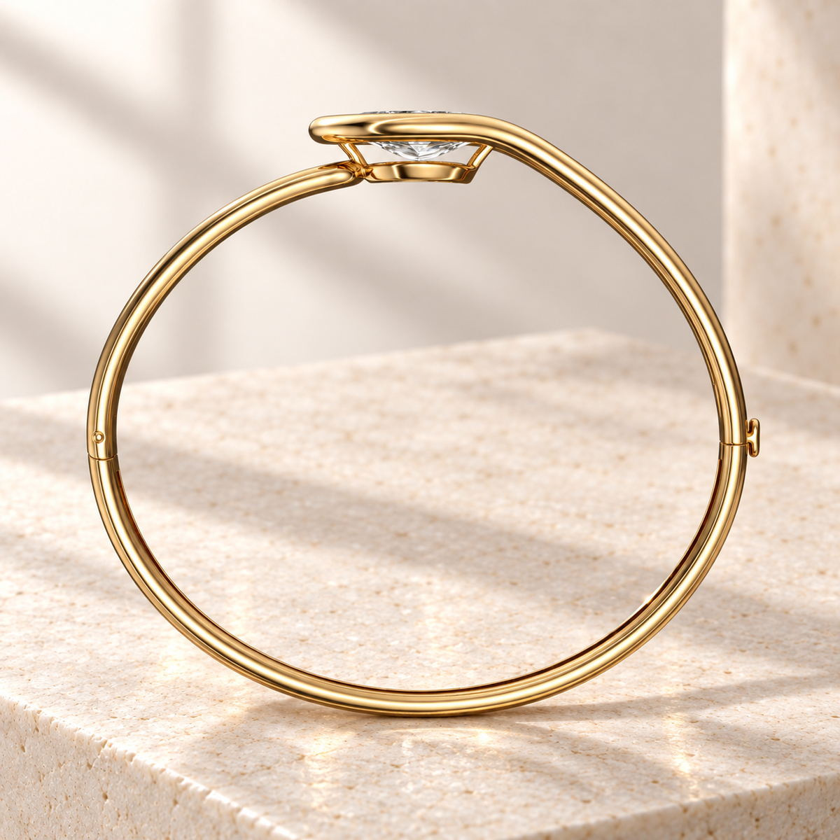 AI product preview — Embrace East-West Marquise Diamond Bangle, side view