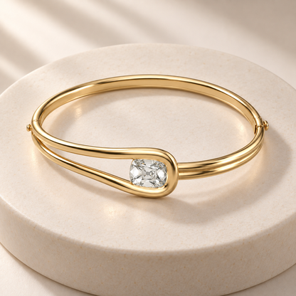 AI product preview — Embrace Old Mine Diamond Bangle, elevated top view