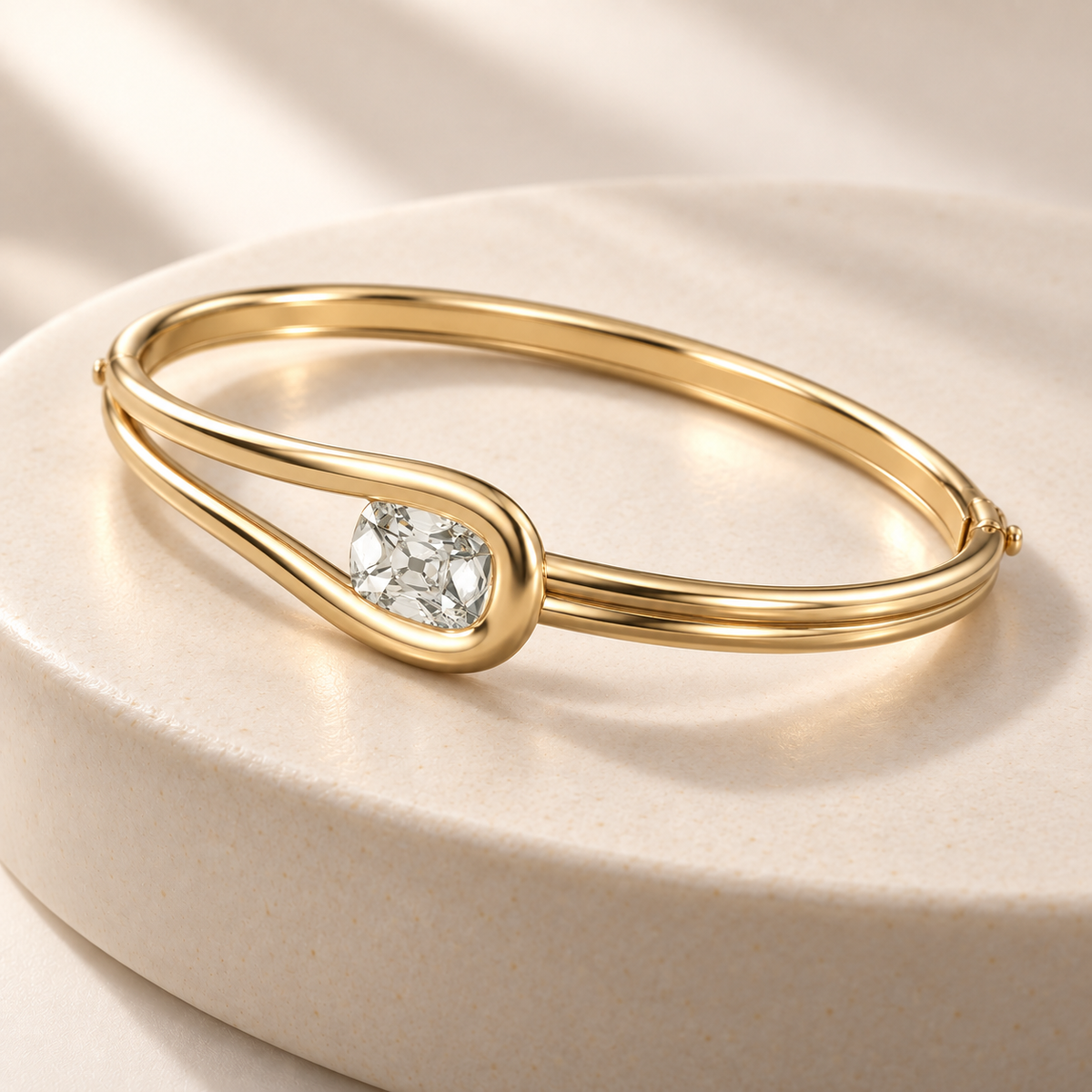 AI product preview — Embrace Old Mine Diamond Bangle, three-quarter view